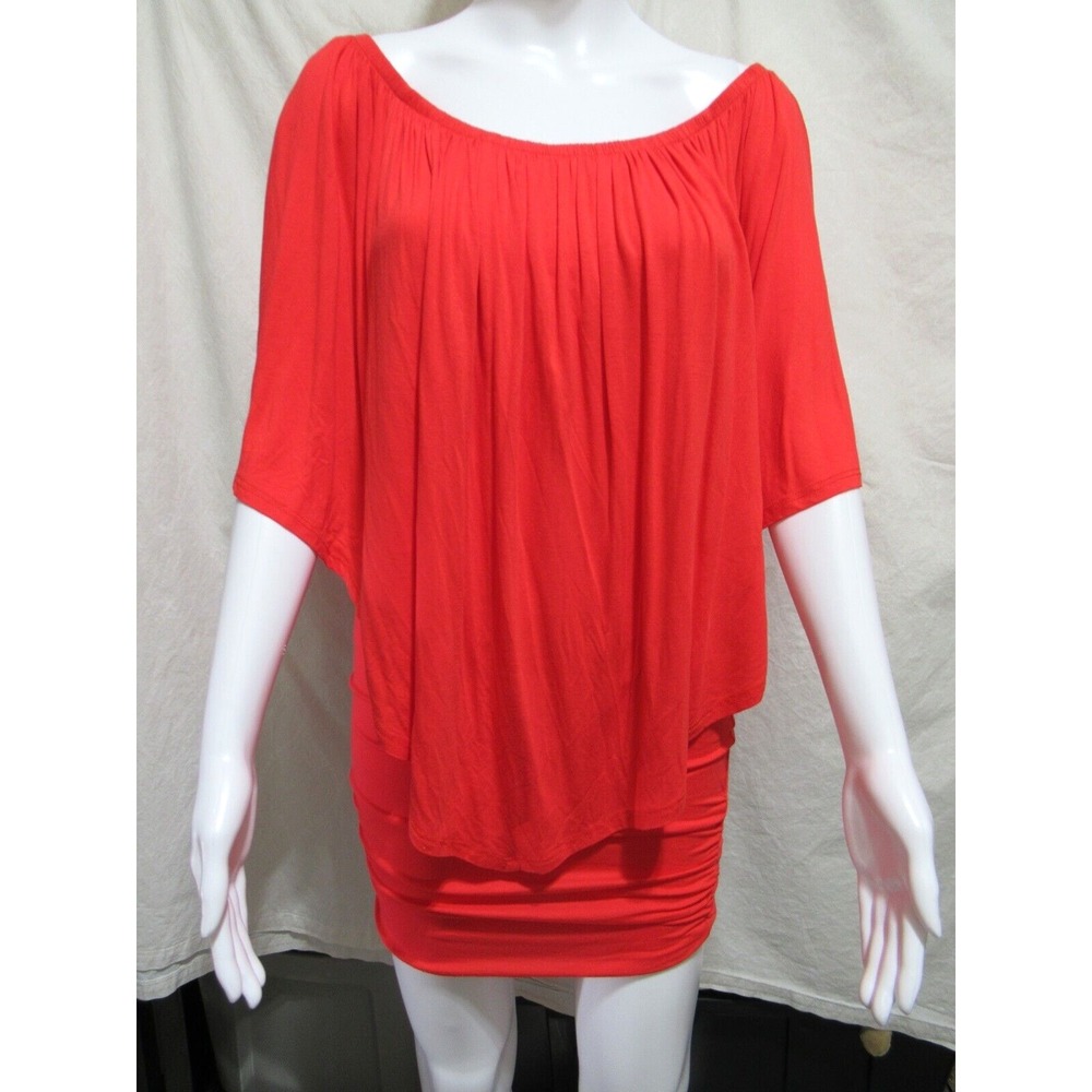James & Joy Size Small Red Smocked Off The Shoulder Mini Dress